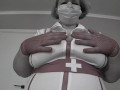 Mature bbw of the nurse cries and shows its big natural sagging boobs
