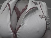 Mature bbw of the nurse cries and shows its big natural sagging boobs