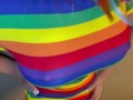 Luna Doll gets Fucked in the Ass while wearing a dress that matches her Rainbow hair