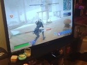 Pov Girl Lifts Up Her Mini Dress and Spreads Her Legs While Playing Fortinte