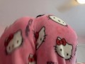 Pretty brunette Arab bouncing big fat ass in hello kitty pajamas
