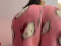 Pretty brunette Arab bouncing big fat ass in hello kitty pajamas
