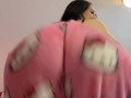 Pretty brunette bouncing big fat ass in hello kitty pjs
