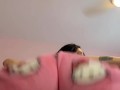 Pretty brunette bouncing big fat ass in hello kitty pjs