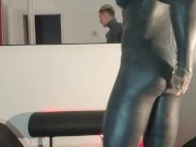 Self fisting in masculine suite