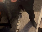 Jerking off relieving some work stress