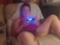 Wife gets mad and angry that I jerk off next to her while she her night gown is up, while she gaming