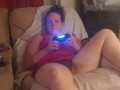 Wife gets mad and angry that I jerk off next to her while she her night gown is up, while she gaming