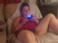Wife gets mad and angry that I jerk off next to her while she her night gown is up, while she gaming