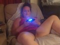 Wife gets mad and angry that I jerk off next to her while she her night gown is up, while she gaming