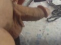 White Milf Flashes Her Pretty Pink Pussy and Hot Latino Guy Masturbates While She Plays Video Games
