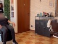 SBORRATA IN GOLA DAL BARBIERE, sono saltata sopra il suo cazzo