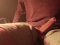 Loud Moaning Orgasm While Guy Jerking Off His Big Dick to Cum Hard