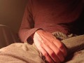 Loud Moaning Orgasm While Guy Jerking Off His Big Dick to Cum Hard