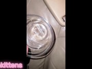 Pissing off a log and piss outside and piss to drink on the drive