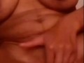 Ebony babe Kiraah rubbing her juicy Ebony pussy for me