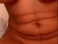 Ebony babe Kiraah rubbing her juicy Ebony pussy for me