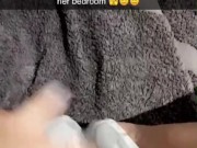 Sexting on Snapchat while listening to my stepmom fucking a stranger! I squirt 3 times at her door!