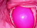 Inside a Camgirl Cervix POV Camera in Vagina with Pink Vibrating Toy