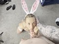 Easter Bunny loves to suck dick, facial POV, double cumshot. Happy Easter! (Loula lucky)