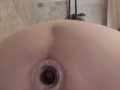 Tunnel Plug Enema - & Fucking My Pussy While Expelling Water From My Full Asshole!