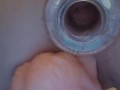 Anal Tunnel Plug & Dildo Double Penetration Fucking