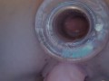 Anal Tunnel Plug & Dildo Double Penetration Fucking