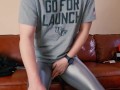 Spandex Boy Masturbation in Sweaty Leggings After Gym