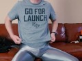 Spandex Boy Masturbation in Sweaty Leggings After Gym