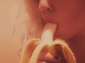 Kitten eats a banana 🍌