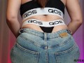 ASMR jeans scratching SFW with QOS tattoo