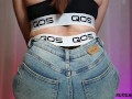 ASMR jeans scratching SFW with QOS tattoo