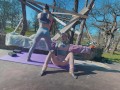 JOI Voyeur Stretching in Yoga pants with my tattoo girlfriend Anuskatzz