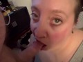 Hot thick girlfriend sucks the best dick on her knees