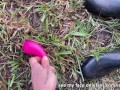 Farm Girl Rubs Pussy and Cleans Off Cum-Soaked Toy