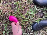 Farm Girl Rubs Pussy and Cleans Off Cum-Soaked Toy
