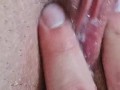 Watch daddy finger his creampie into my pussy