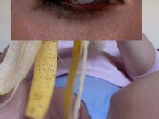 BBW SEXY HOT MILF MASTURBATE WITH BANANA&OIL&CREAM-ARABIC-SAUDI KSA GIRL-KINKY FOOD FETISH-RIYADH