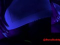 Sexy MILF Cum Slut Fucks in Blacklight Remove Glow In Dark Condom Creampie