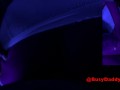 Sexy MILF Cum Slut Fucks in Blacklight Remove Glow In Dark Condom Creampie