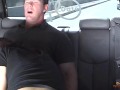 Porsha is brunette with small tits who is givving her all in a moving car.