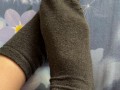 Caresses of my long legs in grey socks
