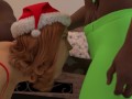 PAWG wife takes a fat black cock from Santa