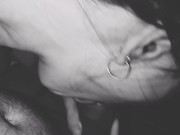 When this brunette gets tired of having sex, she just gives a blowjob