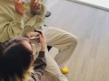 cute roommate distracts me while I game so I throat fuck her / Soft Porn