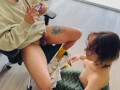 cute roommate distracts me while I game so I throat fuck her / Soft Porn