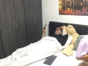 My horny stepdaughter masturbates in front of me and makes a video