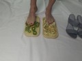 I trample fruits with my feet. Lick my feet