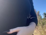 Public NZ beachwalk JOI with edging and ruined orgasm