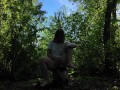 Masturbating my virgin pink pussy in the woods. Public jacking off, orgasm, almost getting caught. 4